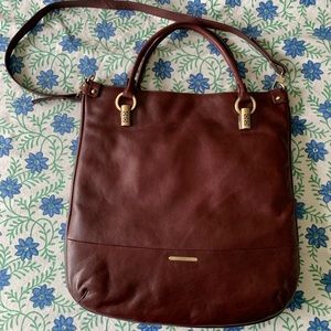 Trina Turk Manhattan Glazed Leather Large Shoulder Bag NWT